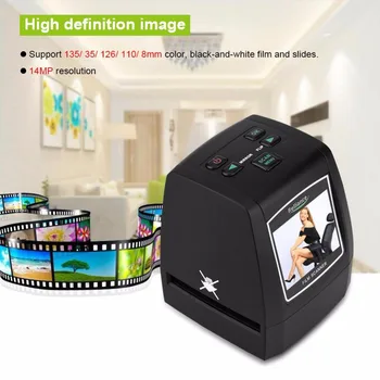 

High Resolution 14MP/ 22MP 135/ 35/ 126/ 110/ 8mm Slides Negative Film Scanner EU/ US Plug Support SD Card For Office Home