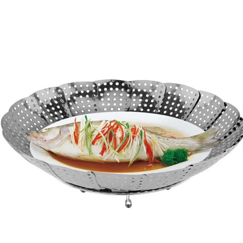 3pcs Lot Cooking Microwave Stainless Steel Food Steamer Kitchen 3pcs Lot Cooking Microwave Stainless Steel Food Steamer Kitchen Folding Basket Collapsible Vegetable Sets