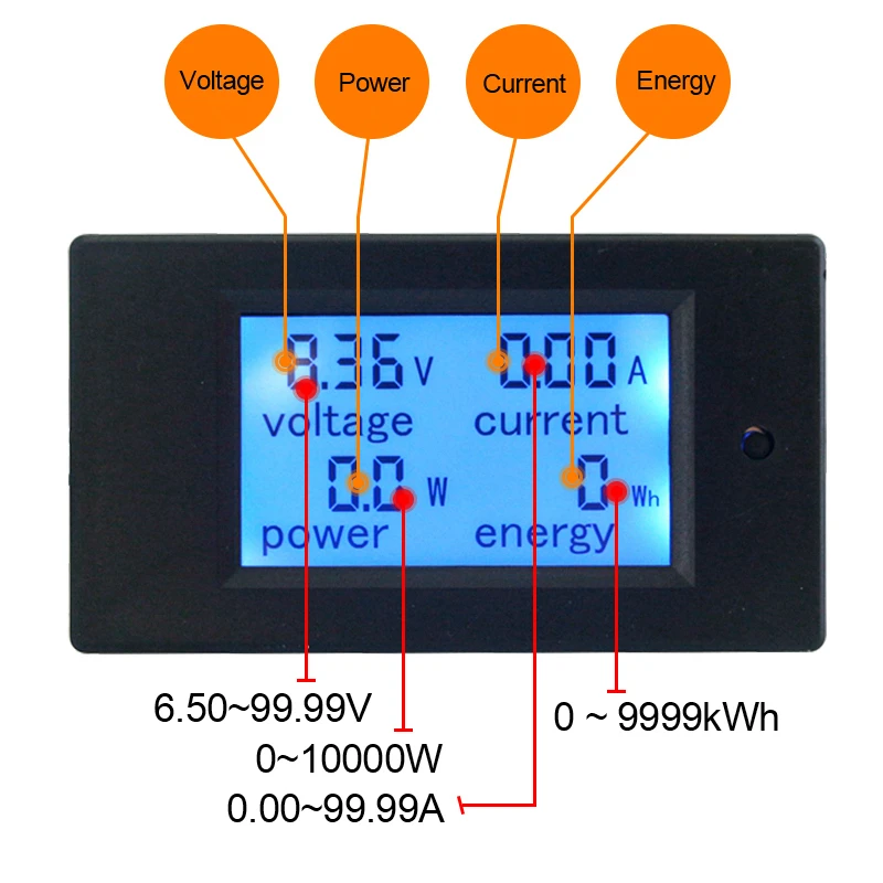 Beste DC 6.5 100V 50A 100A Digitale DC Voltmeter Ampèremeter LCD 4 in 1 DC Voltage Spanning energie Meter Detector Amperimetro Shunt