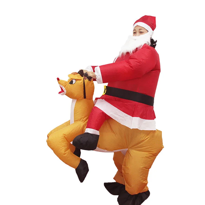 

Christmas whimsy bar party dress old man riding a fawn inflatable doll clothing stage performance clothing