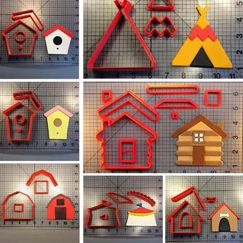 

Cartoon Cabin Dog House Cookie Cutter Set Custom 3D Printed Fondant Cupcake Top Cake Decoration Tools Fondant Molds