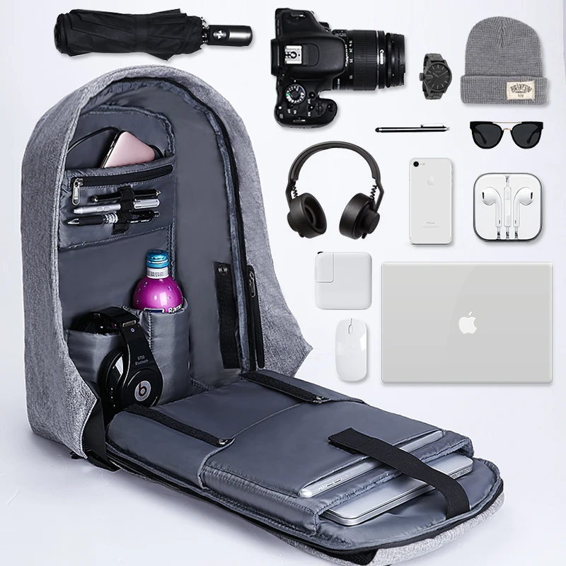 

USB Port Anti-theft Backpack 14 15 15.6 17 Inch Fashionable Notebook Bag for Macbook Pro Xiaomi Lenovo Dell Huawei Laptop Bag