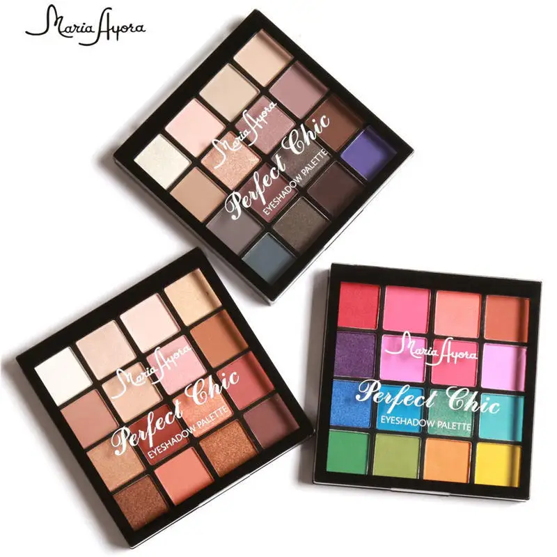 

MARIA AYORA Makeup Eyeshadow Kit Long Lasting Pigment Warm Matte Shimmer Earth Powder 16 Colors Eyes Shadow Palette 1PC