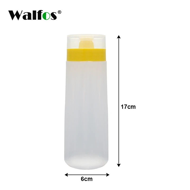 WALFOS 4 отверстия пластиковый салат туалетный выдавливание бутылки приправ диспенсер кетчуп горчица кухонные аксессуары - Цвет: Yellow