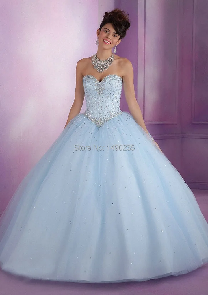 sweetheart crystal organza Quinceanera Dresses floor length ball gown custom made xh|dress