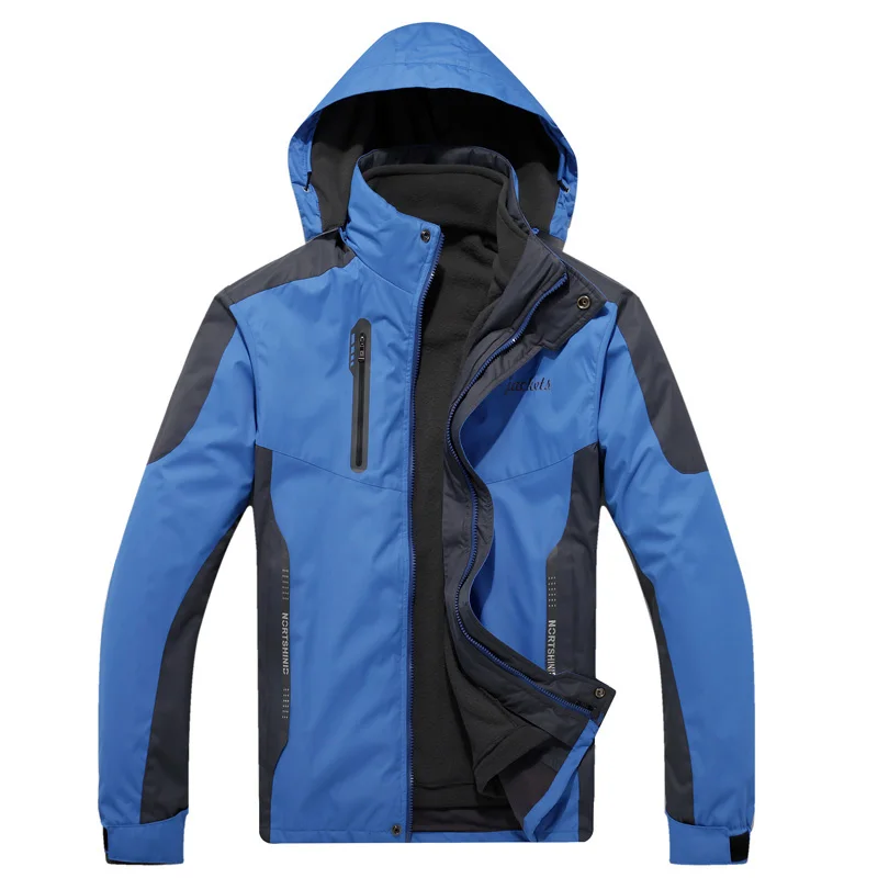 

13 outdoor jacket 2 piece set 3-in-1 men's fleece sportswear clothing outdoor jacket =YcfM7
