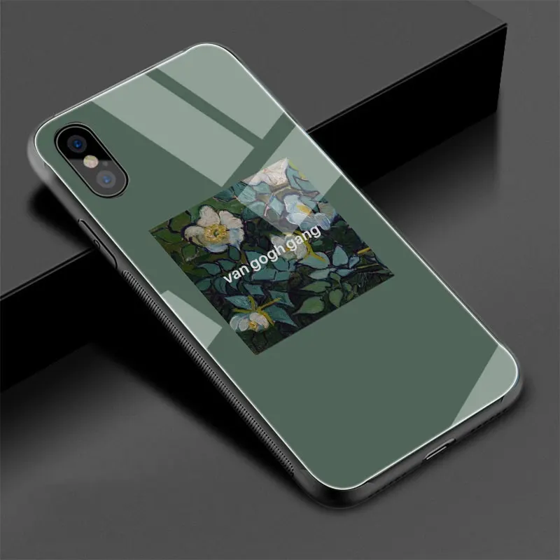 Черный чехол из закаленного стекла ТПУ для iPhone 11 Pro X или 10 8 7 6 6S Plus Xr Xs Max
