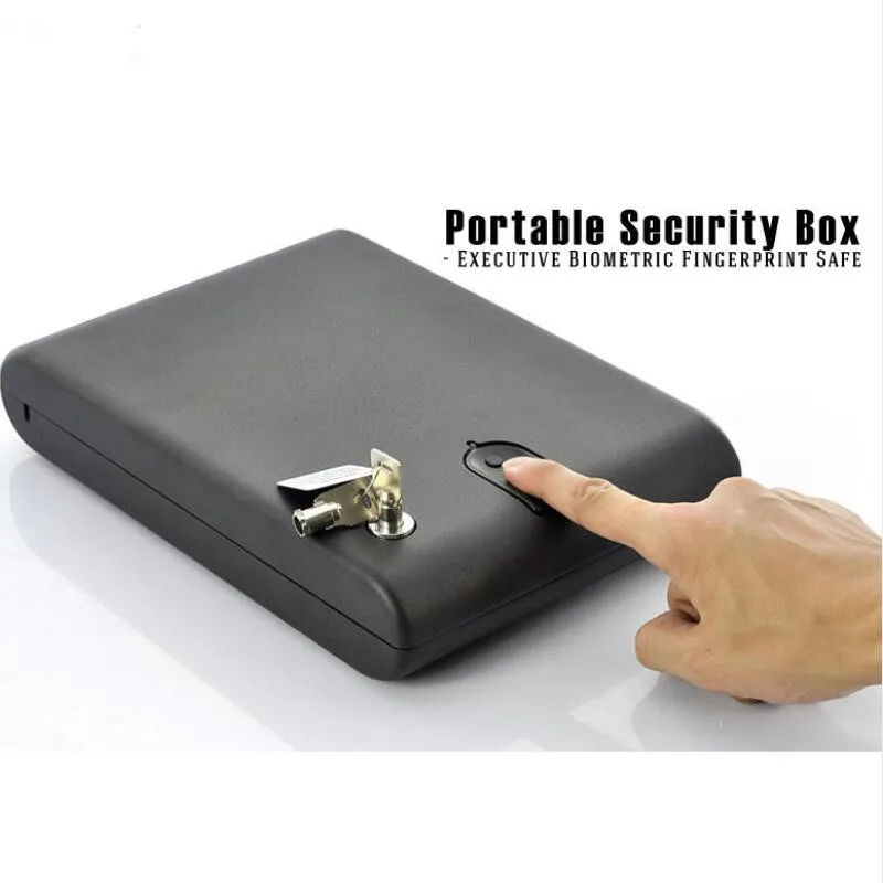 Сейф для отпечатков пальцев, коробка для пистолета из цельной стали, сейф для ключей, коробка для ювелирных изделий, переносной Сейф для безопасности, биометрические сейфы для отпечатков пальцев, коробка Strongbox