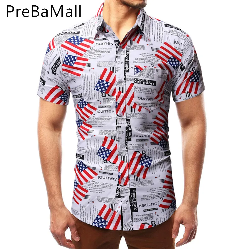 

2019 Summer New Style Men's Shirts Casual short-sleeved Print Shirt Thin comfortable Streetwear High Quality Slim Fit Shirt A23