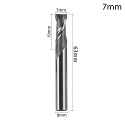 Enhanced Carbide Milling Cutter - 2 Flute Straight Shank End Router Bit, HRC65 Stainless Steel - 7mm