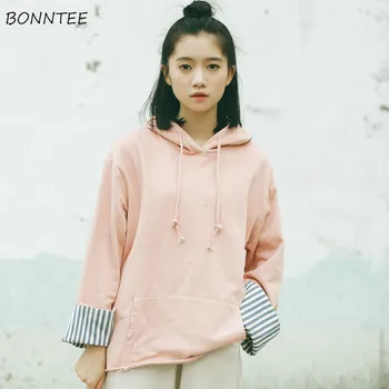 

Hoodies Women Korean Style Loose Casual Daily Solid Color Womens Clothing Student Pullovers Sweatshirts Spring Long Sleeve Chic