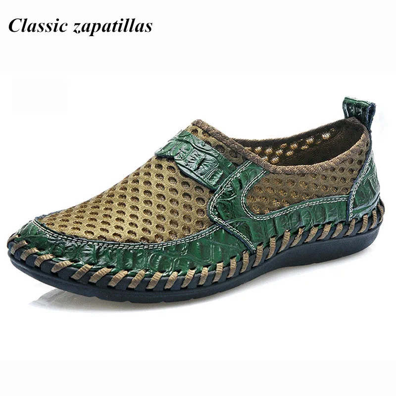 

Summer Men's Shoes Fashion Casual Shoes Breathable Mesh Slip On Flats Loafers 2018 Summer Shoes Man Soft Comfortable