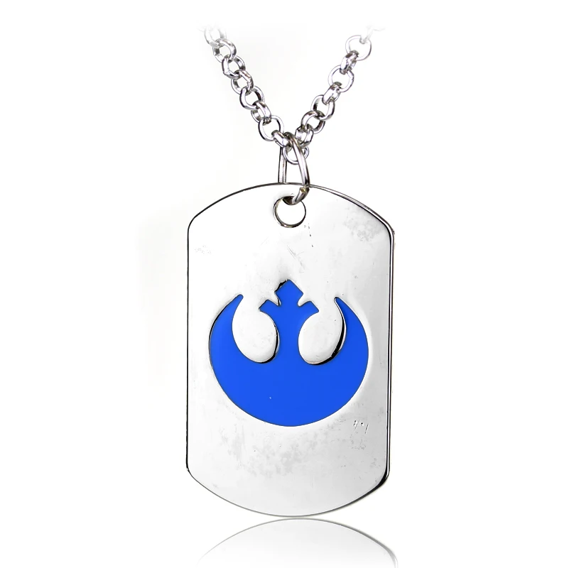 

Moive Star Wars Necklace The Rebel Alliance Logo Silver Dog Tag Link Chain Necklace Stainless Steel Necklace Fashion Jewelry
