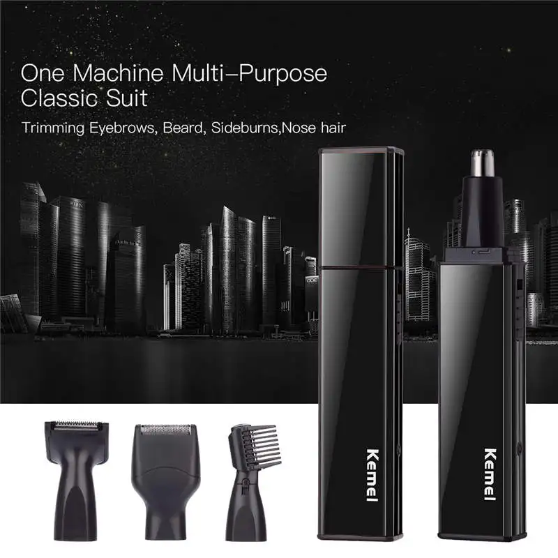 

4 In 1 Rechargable Ear Nose Trimmer Set Electric Shaver Beard Face Eyebrows Hair Trimmer Automatic Removal Shaver for Men S42