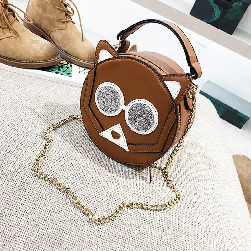 Women Patchwork Handbag Female Leather Roll Circular Bag Famous Crossbody Shoulder Bags Animal Chains Fashion Tote Sac SS7316 (19)