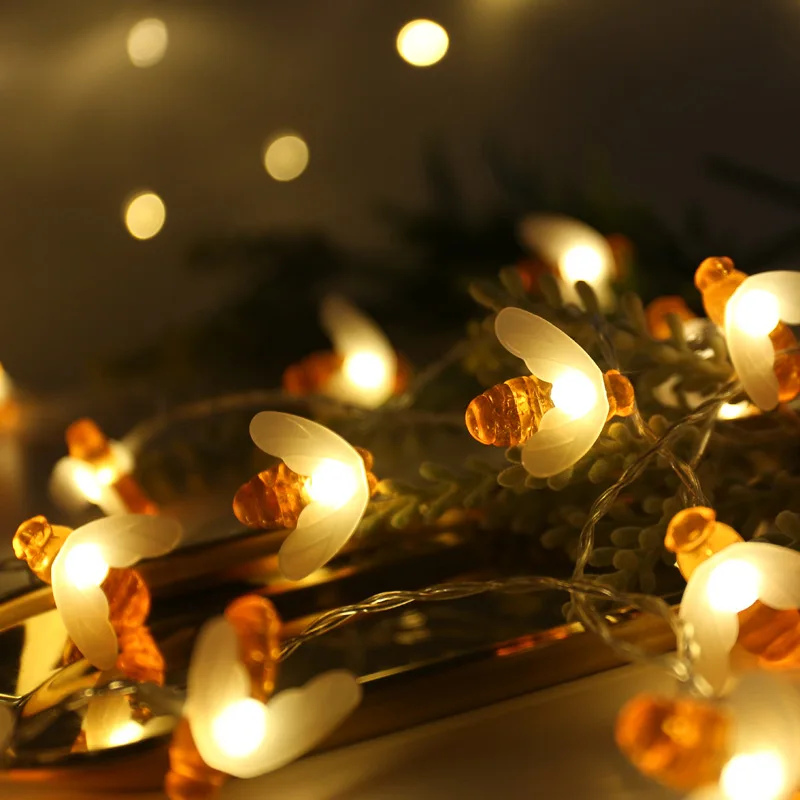 

Little Bees Night Light Meeting Party Decorative Lights Luminous Props LED Fairy String Light Decor Light String 10pcs/2m