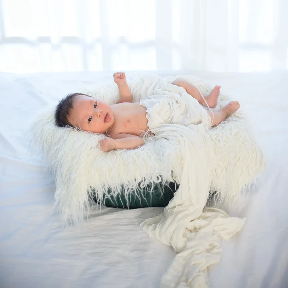 80x50 см новорожденный младенец покрывало для фото искусственный мех ковер одеяло s плюшевые реквизиты для фона фотографии корзина наполнитель