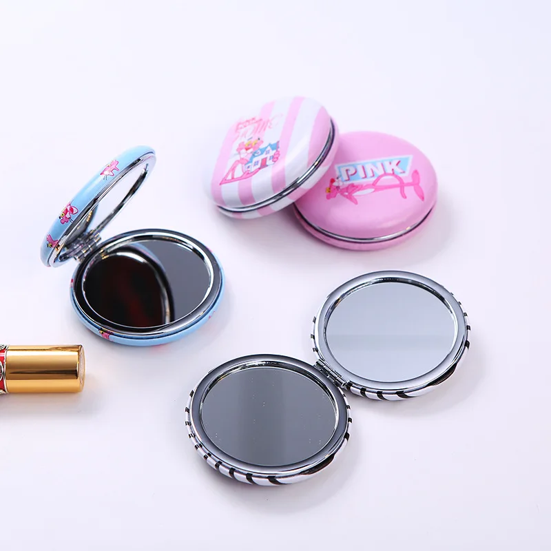 3Pcs Round Mirror Women Compact Cute Carton Cosmetic Mirrors Double