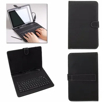 

Hot Micro USB Keyboard Folio PU Leather Case Cover For 7" 8" 10.1 Android Tablet