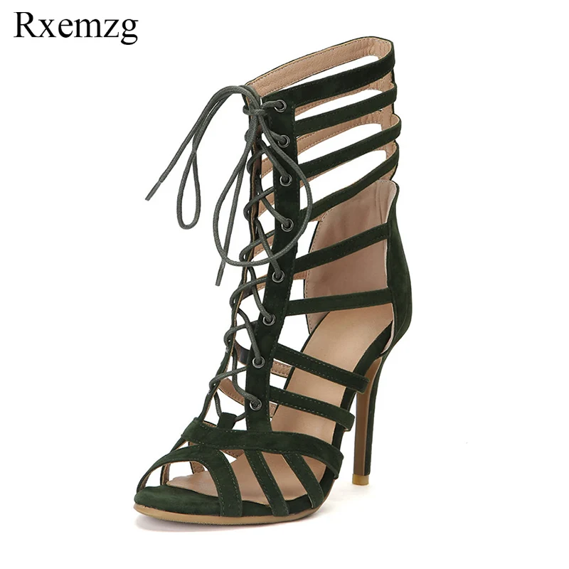

Rxemzg new summer high-heeled sandals 2019 sexy peep toe lace up gladiator sandals women fashion ankle wrap stiletto women pumps