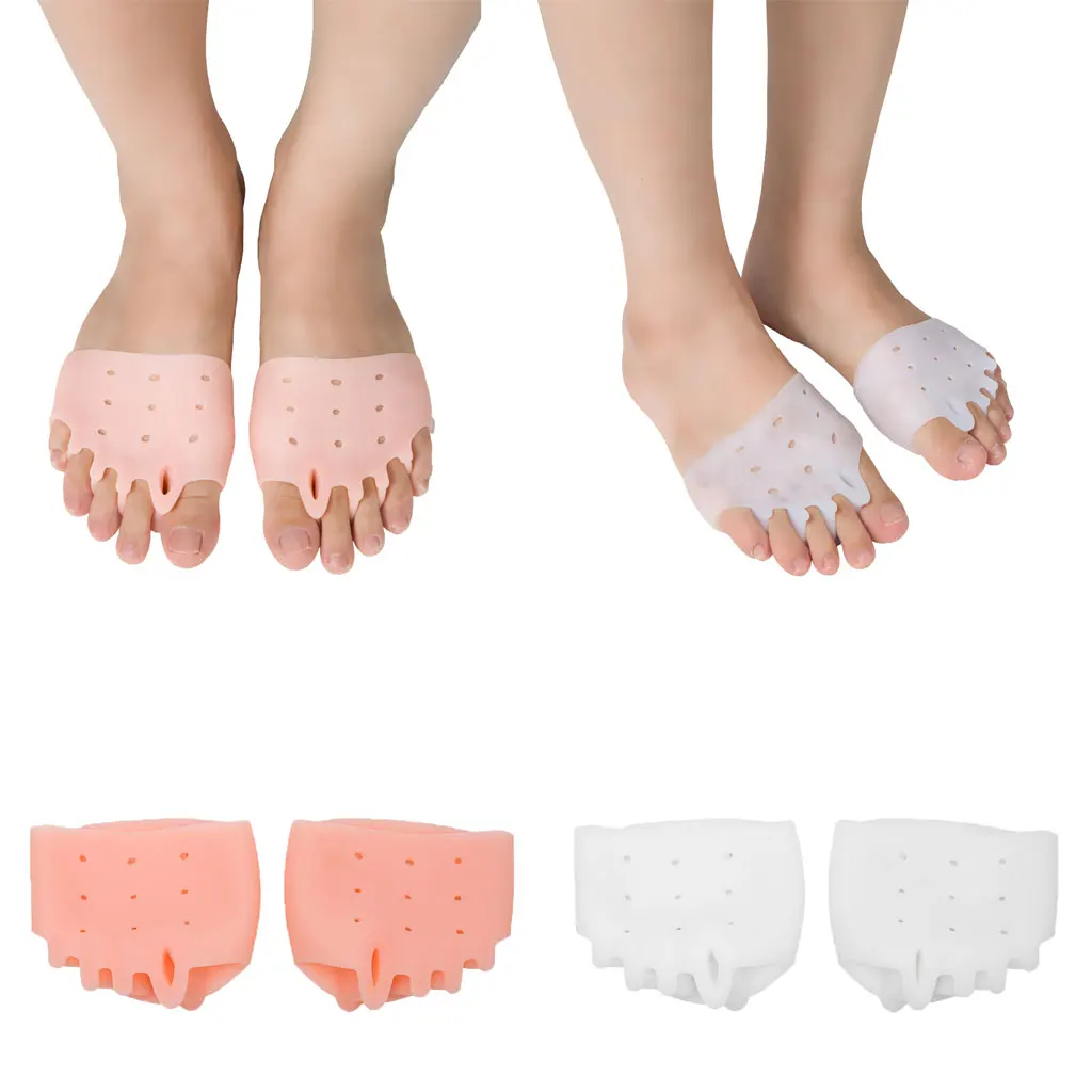 Soft Silicone Toe Corrector Splint Hammer Finger Valgus gel bunion Toe Separator Cushion Pads Skin White Color Foot Care