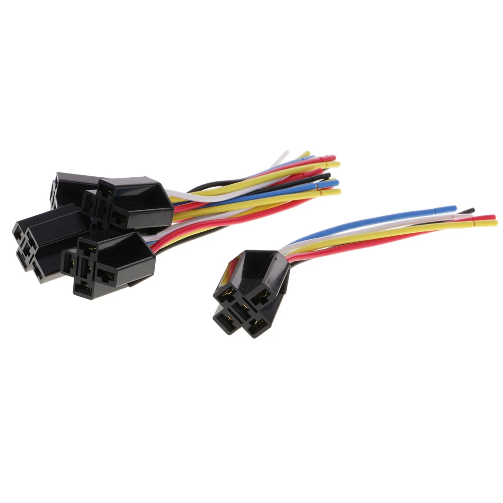

5 Pieces DC12V 80Amp Car SPDT Automotive Relay 5 Pin 5 Wires Harness Socket