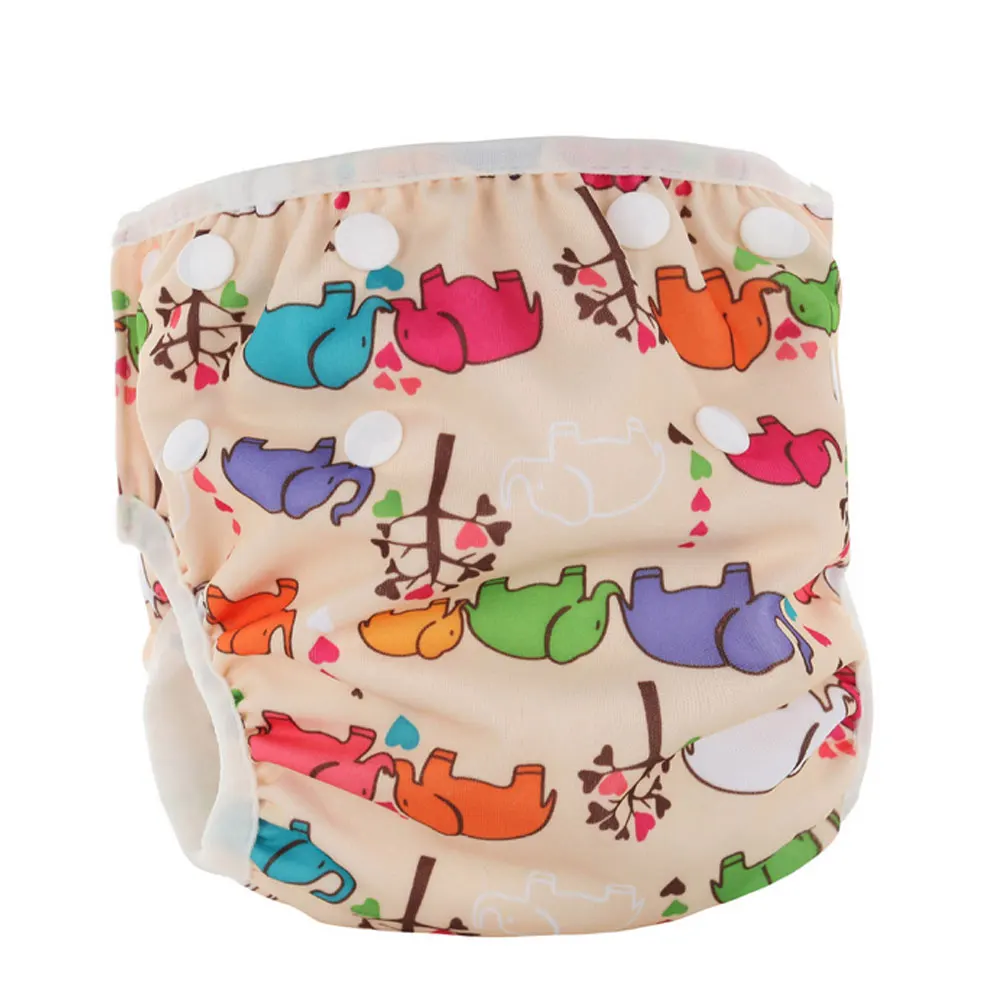 Baby Adjustable Swim Diaper Training Pants Reusable Waterproof Nappy Washable Covers Baby Boy Girl Printed Cloth Diaper Washable