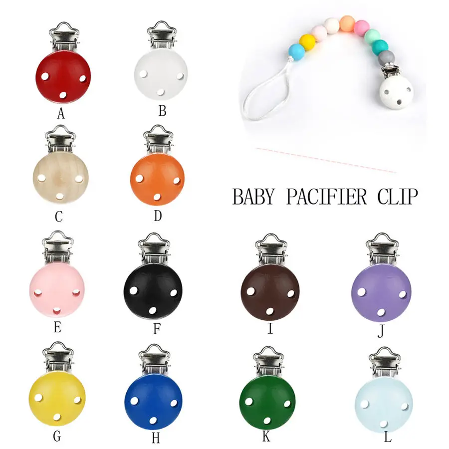 

Baby Pacifier Clip Safety Wooden Teether Accessories Soother Clasps Holders Baby Pacifier Clip 4.4*2.9cm Dropshipping Sep#1