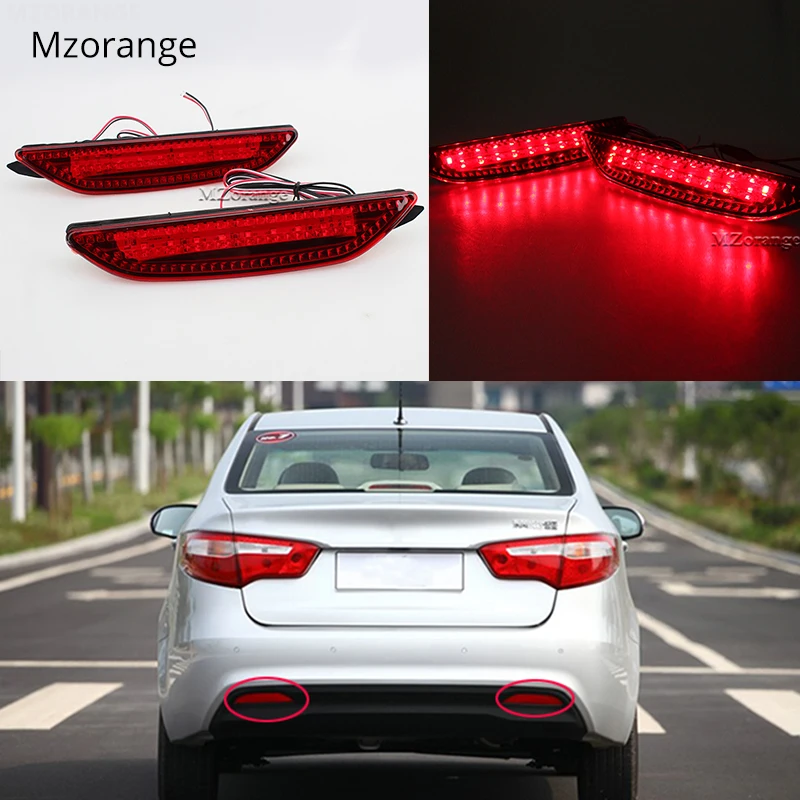 2 Pcs Car Rear Brake Lights Bumper LED Warning Lamp Tail Light For Kia