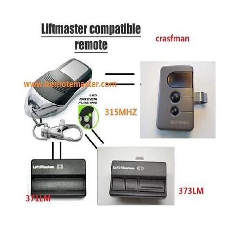

50pcs FOR LiftMaster 371LM 372LM 373LM Garage Door Opener replacement Remote control DHL free shipping