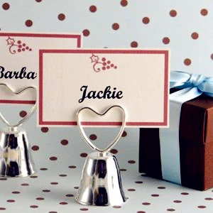 

Factory Directly Sale Wedding Favor "Melodious Ringtones" Wedding Bell Place Card Holder Favour