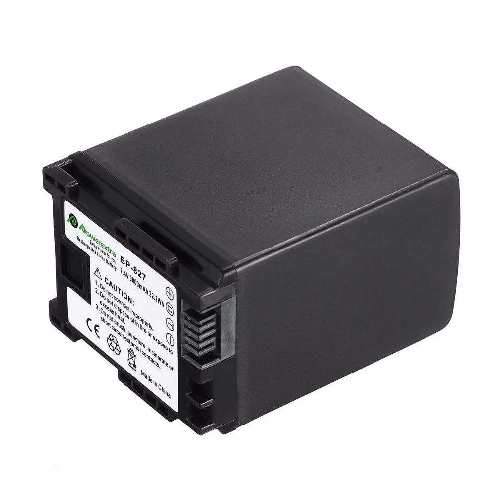 Powerextra BP-827 3000 мА/ч 7 4 в Li-Ion Батарея для Canon VIXIA HF20 HF21 HF200 HF G10 Аккумуляторы цифрового