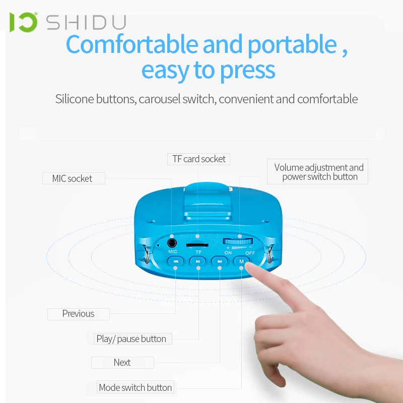 Online AMPLIFICADOR DE voz SHIDU Ultra inalámbrico portátil UHF Mini altavoz de Audio USB para profesores Tourrist Yoga Instructor S615