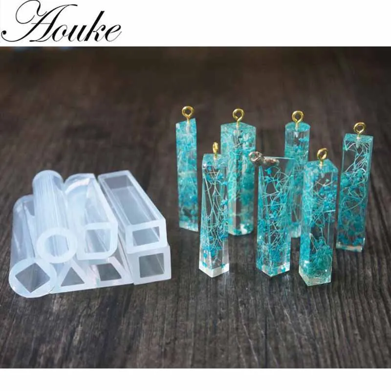 

Aouke Transparent Silicone DIY Geometric Pendant Mold Mould Jewelry Marking Tool Craft