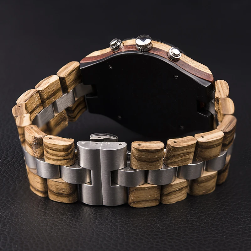 BOBO BIRD Men Watch Wood Luxury Stylish Watches Timepieces Chronograph Military Quartz Great Men's Gift relogio masculino W-R22