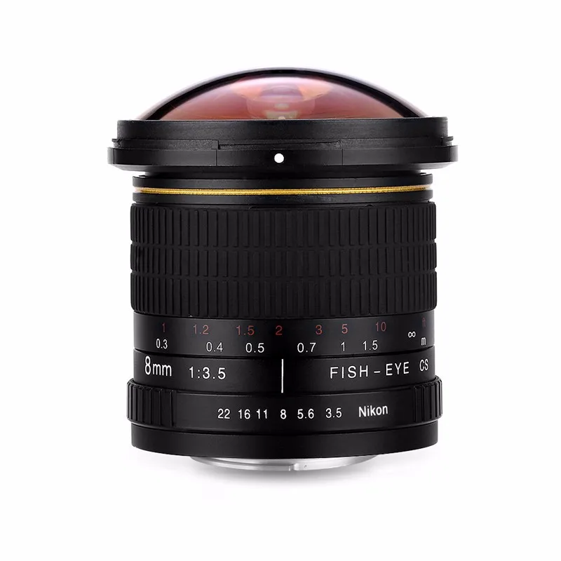 Ультраширокоугольный объектив рыбий глаз 8 мм F/3 5 для DSLR камер Nikon D3100 D3200 D5200 D5500 D7000