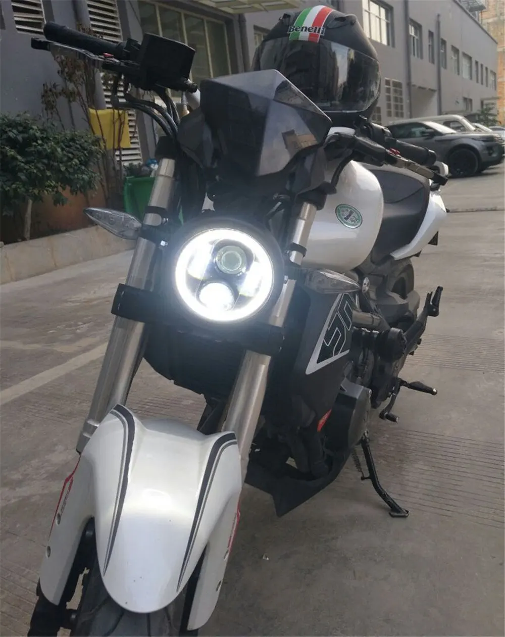 5.75 Inch Halo LED Projection Daymaker Headlight For Harley Motorcycle With DRL (5)