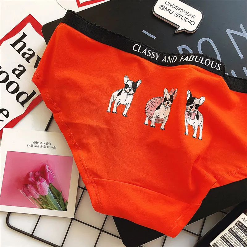 sexy panties women dog pattern cute underwear breathable briefs women cotton ladies intimates lingerie soft underpants 15 (13)