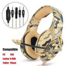 ONIKUMA K1 шлем камуфляж PS4 гарнитура с микрофоном Стерео Игровые наушники для нового Xbox One/ноутбука планшета геймера