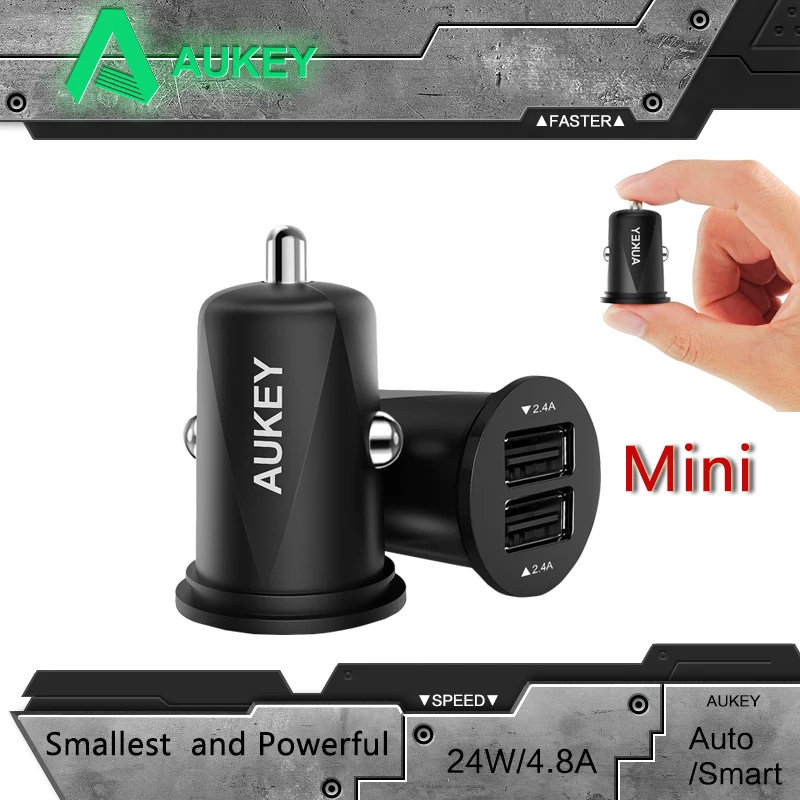 bilder für AUKEY Universal Mini Hohe Qualität 2 Ports 4.8A Usb Auto ladegerät Intelligente Lade Ladegerät für Xiaomi & Handy ladegerät bilder für AUKEY Universal Mini Hohe Qualität 2 Ports 4.8A Usb Auto ladegerät Intelligente Lade Ladegerät für Xiaomi & Handy ladegerät