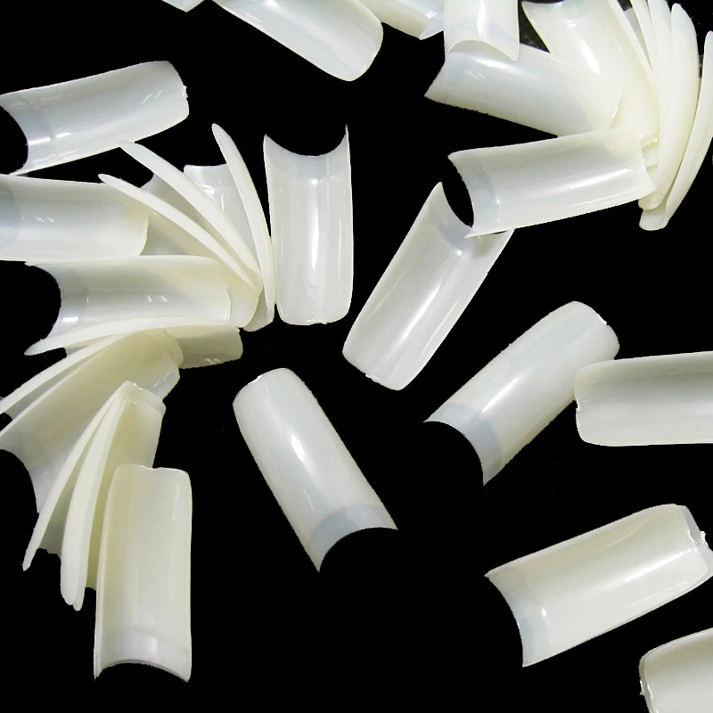 

100 pcs Tips False Nails Short Fake Nails White Transparent Natural Color Fake Nails With Designs All for Nail