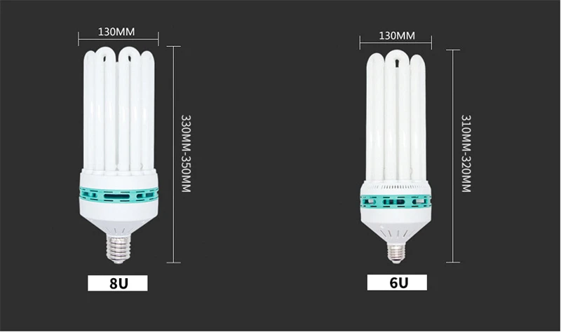 LED 에너지 절약 튜브 고출력 전구, 가정용 백색 조명, 실내 침대 룸 램프, CFL 형광, E27, 4U, 6U, 8U, 65W, 150W, 200W, 350W