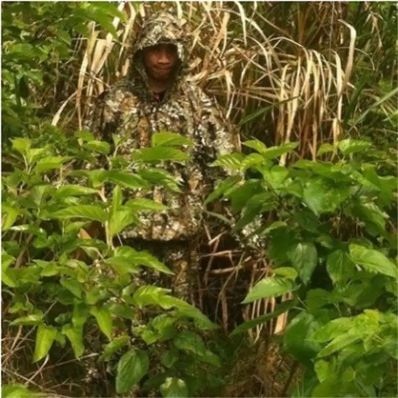 Outdoor Hunting camouflage clothes 3D maple leaf Bionic poncho Ghillie Suits sniper birdwatch CS Tactical Clothing | Спорт и