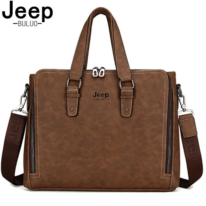 

BULUOJEEP Brand Fashion Men Nubuck Leather Bag Laptop Briefcase Bag Causal Handbag Male Famous Brand Shoulder Messenger Bags