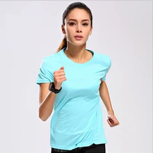 Рубашка женская Дышащая короткая втулка спортивный костюм женский Легкий быстросохнущие Футболки Фитнес Летняя йога Спорт футболки для женщин