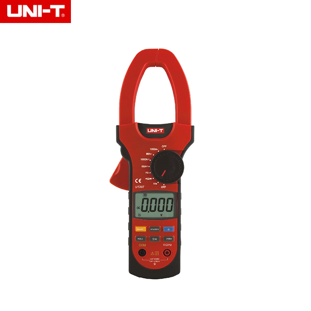 

UNI-T UT207 Clamp LCD Digital Multimeter AC DC Volt Amp Ohm Frequence Tester