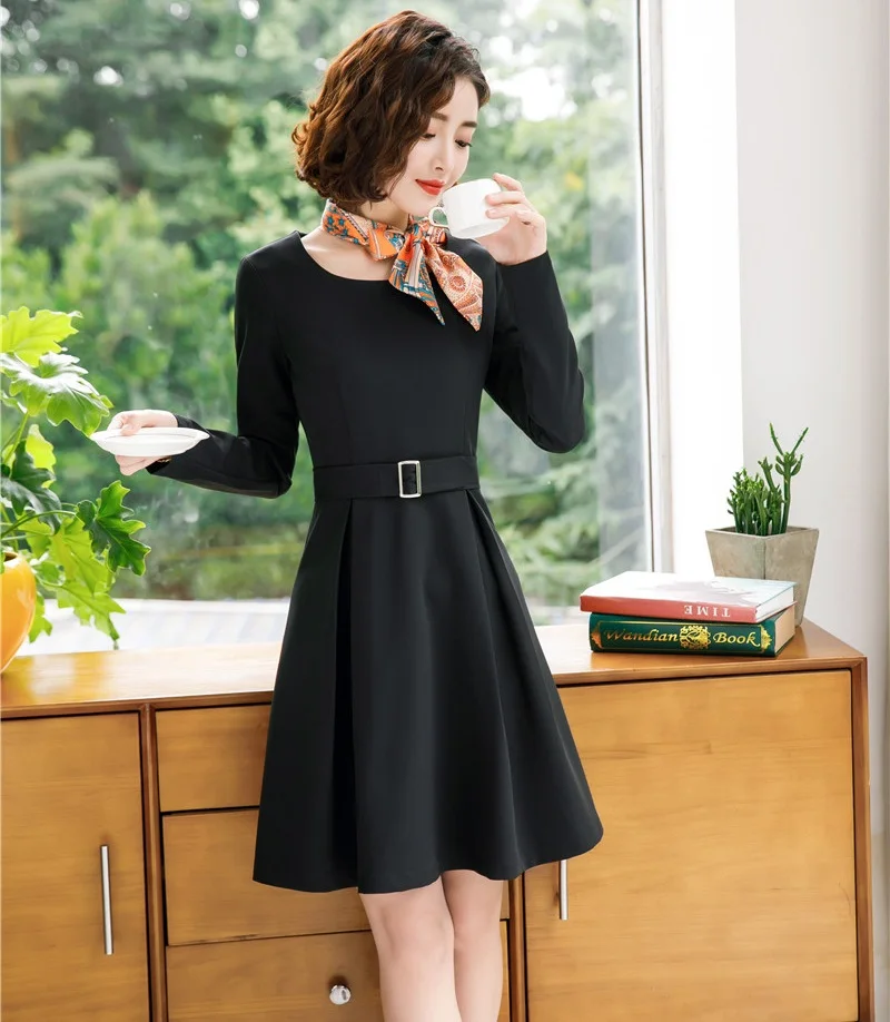 black a line work dress