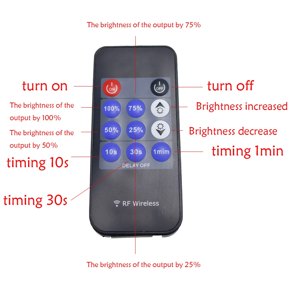 única 30a com 11 teclas rf para