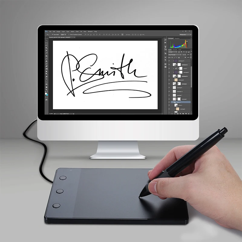  Nuevas Tablets digitales Huion H420 de 4 pulgadas de pintura pluma Tablet profesional de firma USB 