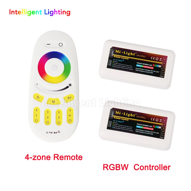 

Free shipping Remote Control +2x RGBW LED Controller group control 2.4G 4-Zone Wireless RGBW 5050 3528 Led Strip Light